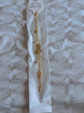Gold Infinity & Star Double Chain Bracelet - Unbranded